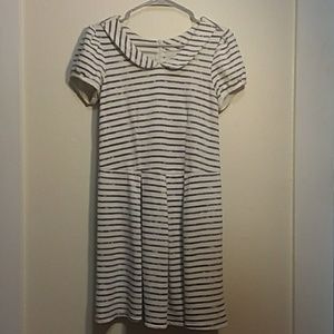 Cute white blue striped tailor-made dress